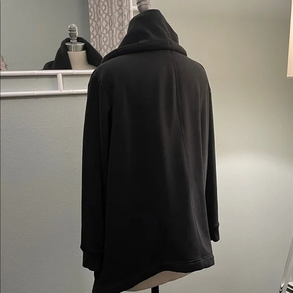 Women's Black Zella Wrap Neck Fleece lined Jacket - Picture 3 of 7